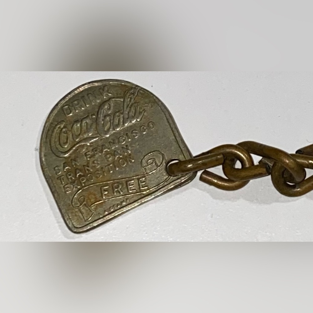 Vintage Coca-Cola Keychain 1915 Coca Cola Token - Trans Pan Exposition